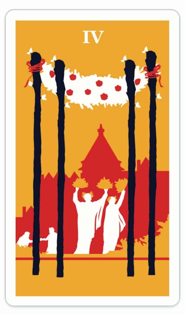 four of wands modern way tarot card