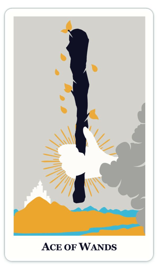 modern way tarot ace of wands card