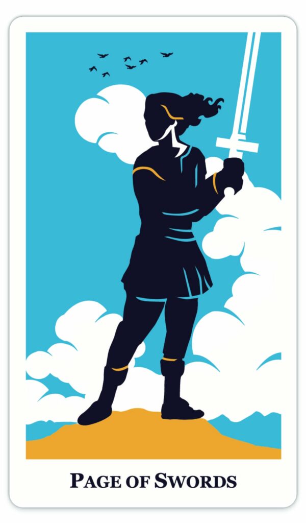 modern way tarot card page of swords