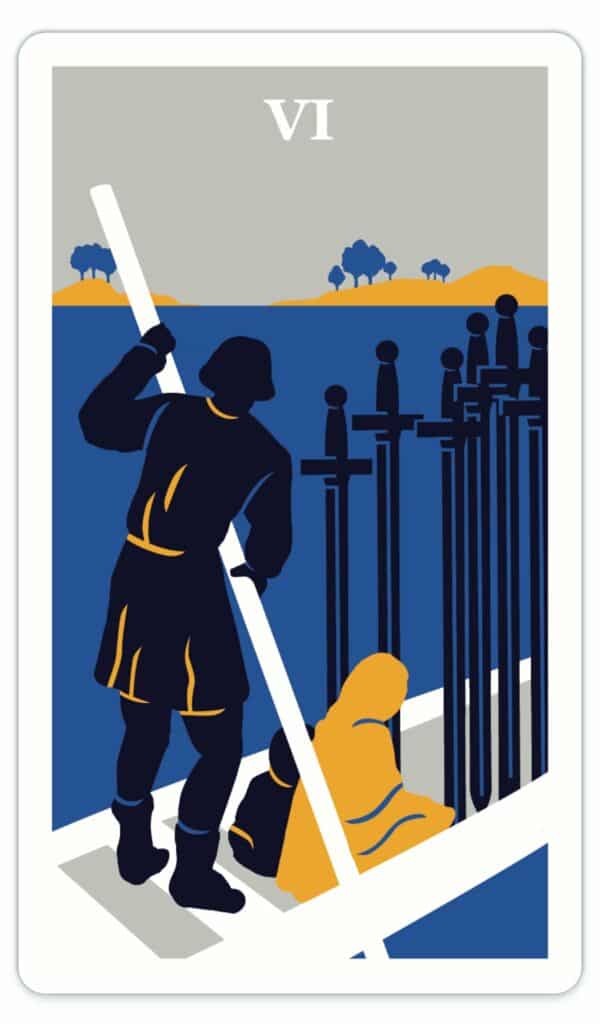 modern way tarot card six of swords