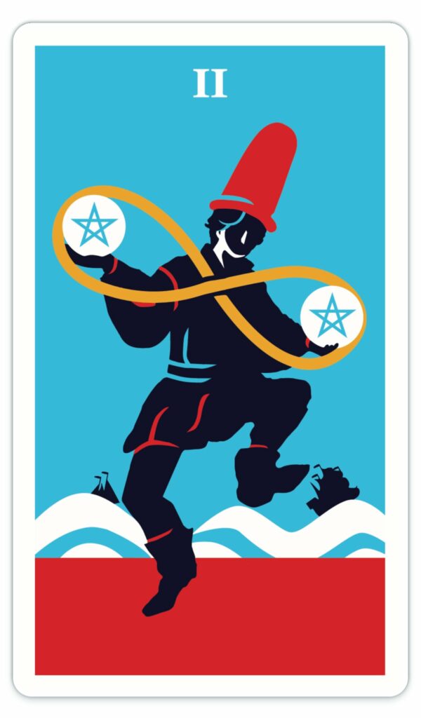 modern way tarot card two of pentacles