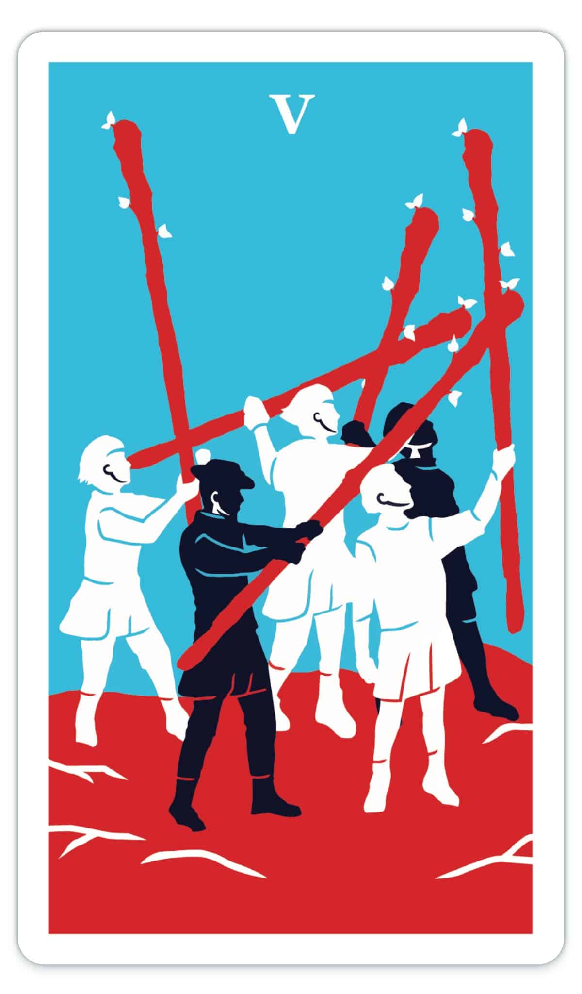 The Five of Wands Tarot Card Meaning Upright and Reversed