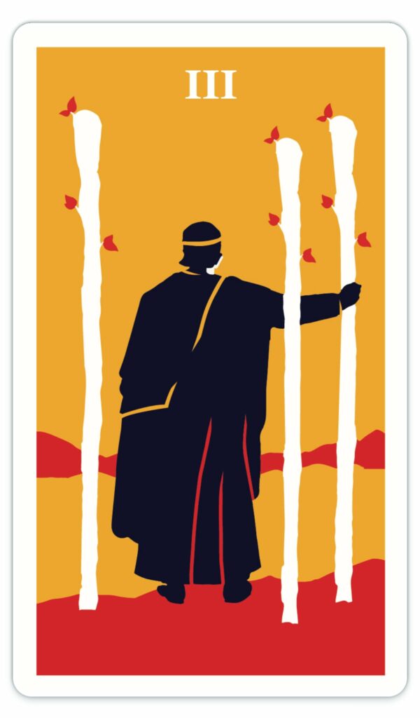 modern way tarot three of wands card